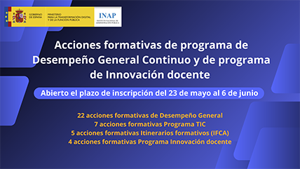 Acciones formativas de programa de Desempeño General Continuo y de programa de Innovación docente 