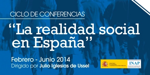 Cartel del ciclo de conferencias INAP "La realidad social en España"