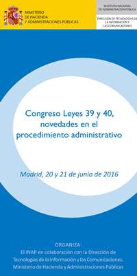 Imagen del programa del el Congreso sobre las Leyes 39 y 40, novedades en el procedimiento administrativo