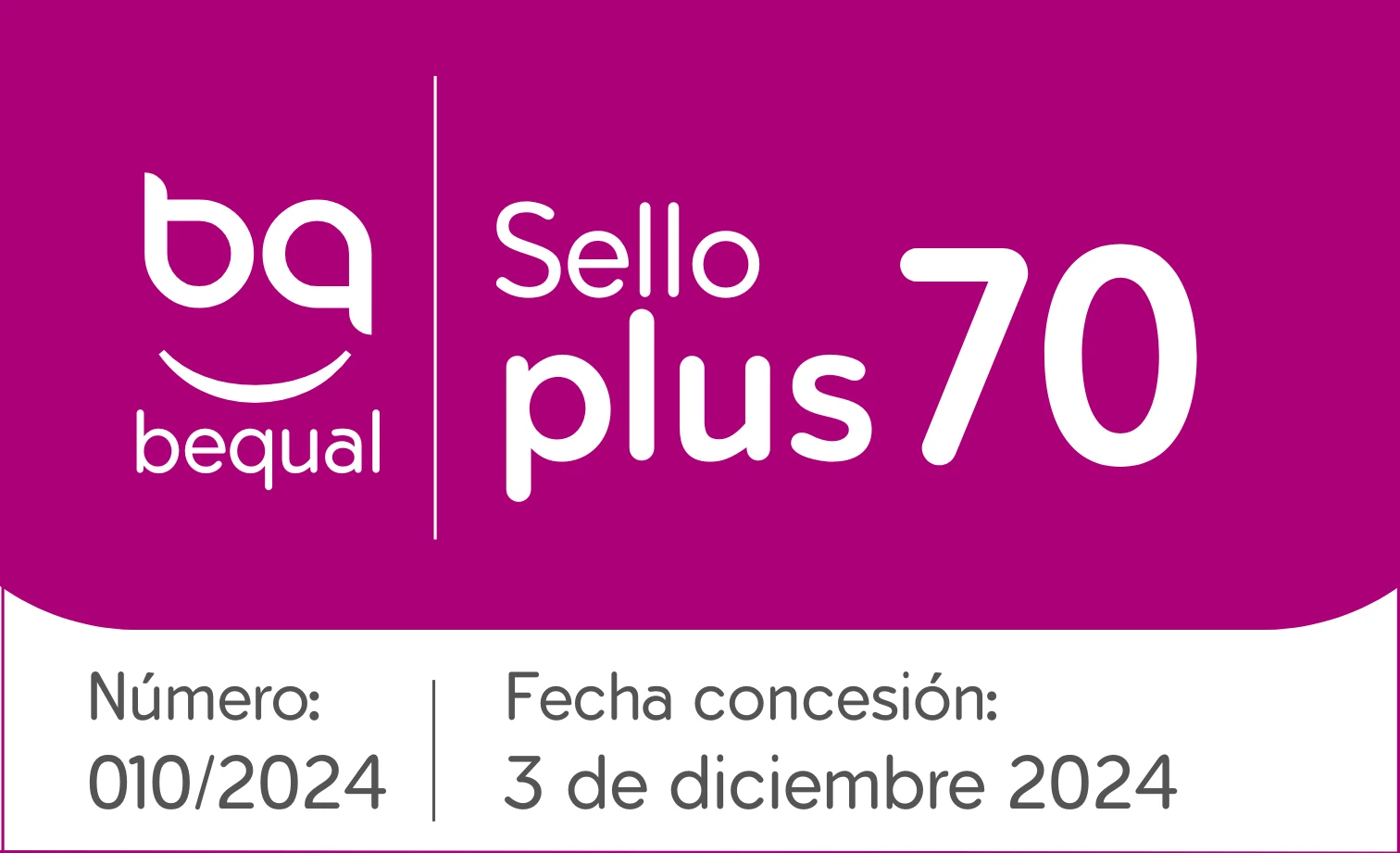 El INAP obtiene el Sello Bequal Plus 70