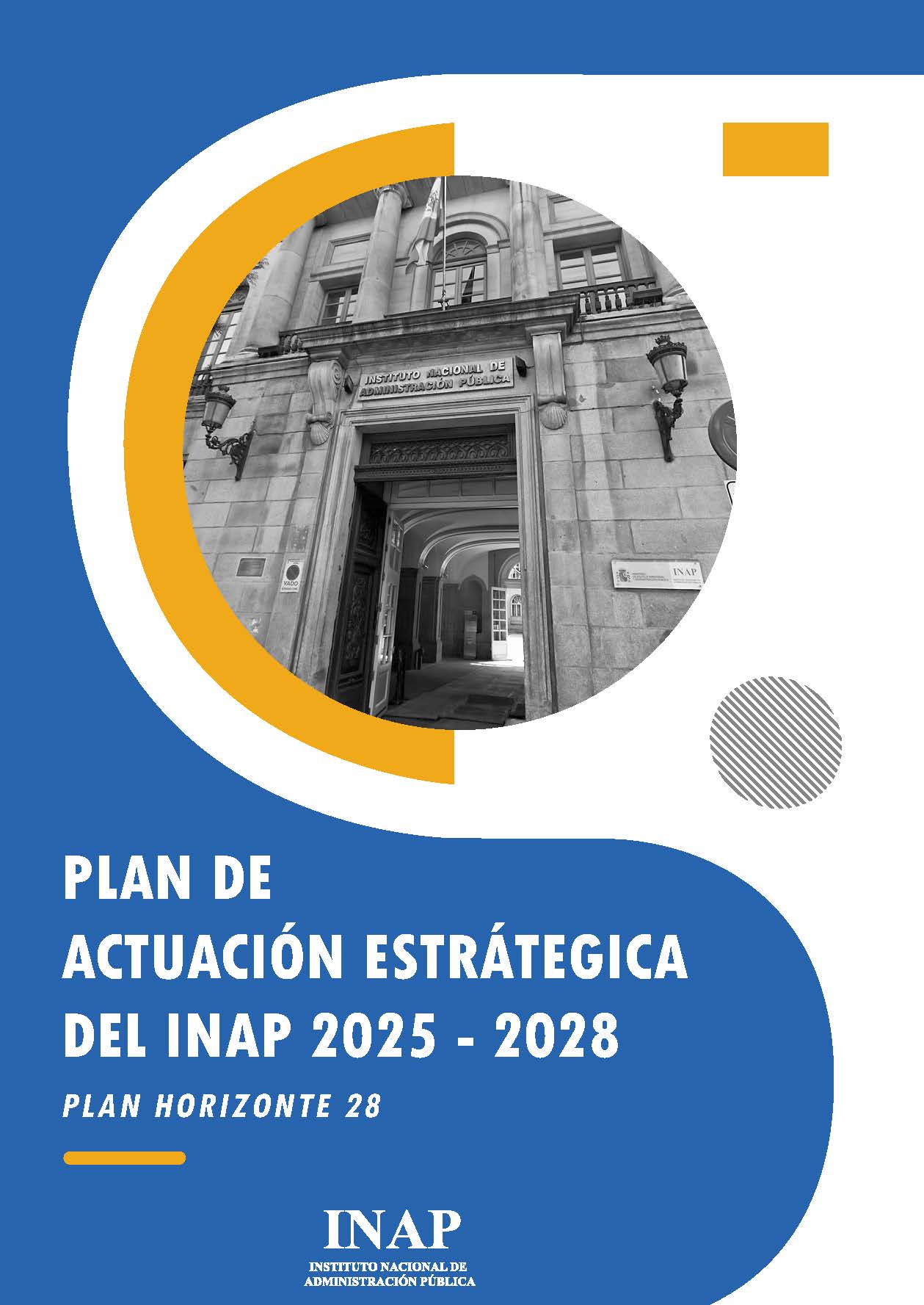 Portada del Plan de Actuación Estratégica del INAP 2025-2028